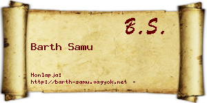Barth Samu névjegykártya